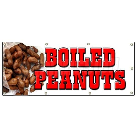 Signmission BOILED PEANUTS BANNER SIGN stand cart hot sign signs fresh Georgia B-96 Boiled Peanuts